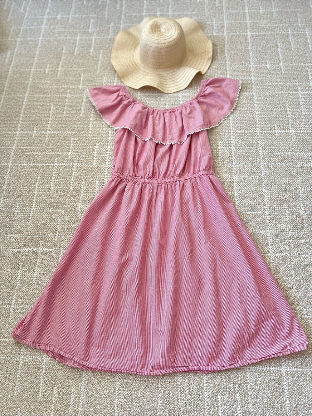 100% Cotton Off-the-Shoulder Summer Dress Size L